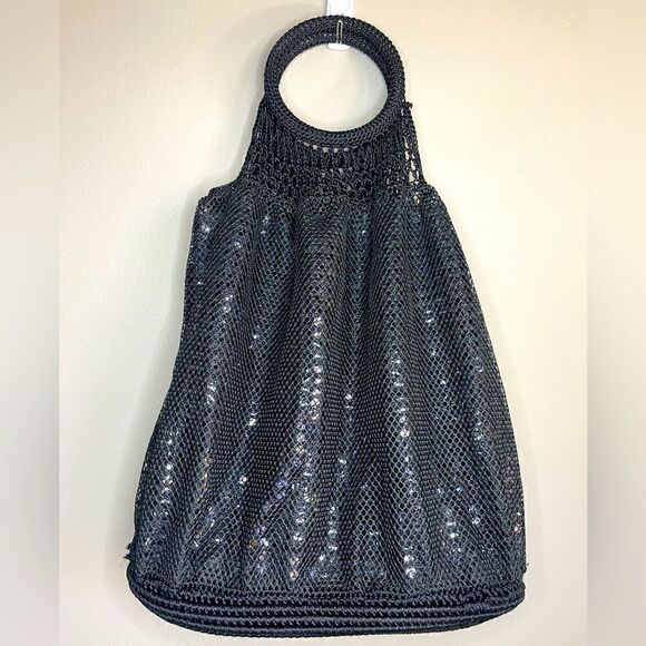 GAP Mesh Sequin Handbag Black - Picture 3 of 4
